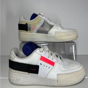 Nike Air Force 1 Low Drop Type Sneakers White Size 6Y W 7.5 M 6 Leather BQ4793